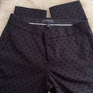 Banana Republic size 0p blk pants w/Blk polka dot